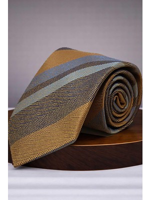 Kravatkolik Sarı - Mavi Çizgi Kravat