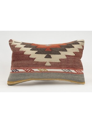 Kilim Wholesale El Yapımı Kilimden Yapılmış Vintage Kırlent Kılıfı, Yün, 30X50 cm