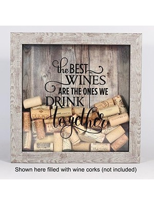Frames Huş Ağacı 10X10 Yıpranmış Gölge Kutusu Şarap Mantar Tutucu