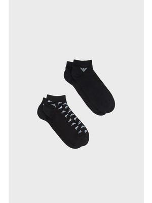 Emporio Armani Pamuklu Logolu 2 Pack Çorap Erkek Çorap EM000538 AF20085 MC402