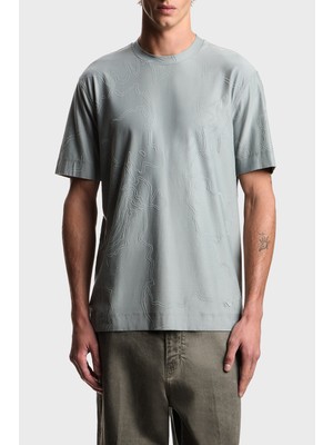 Emporio Armani Pamuk ve Ipek Karışımlı Regular Fit Bisiklet Yaka T Shirt Erkek T Shirt EM004644 AF23458 F8254