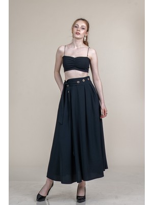 MissVina Kuşgözü Kuşak Detaylı Etek 6870