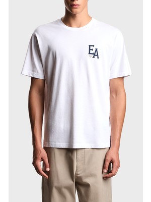 Emporio Armani % 100 Pamuk Regular Fit Sırt Baskılı T Shirt Erkek T Shirt EM001717 AF14836 F0213