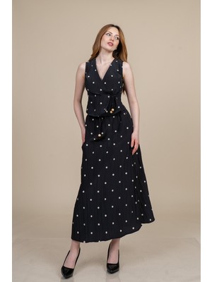 MissVina Bürümcük Midi Boy Yelek Etek Takım 1288