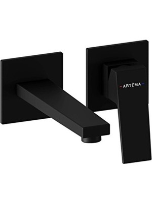 Artema Minimax Square Ankastre Lavabo Bataryası Kısa Mat Siyah A4359236