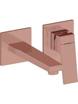 Artema Minimax Square Ankastre Lavabo Bataryası (Kısa) Soft Bakır A4359229