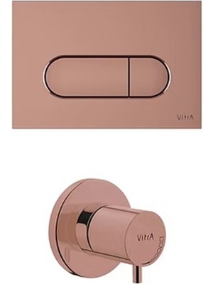 Vitra Root Round Kumanda Paneli Seti Soft Bakır (Kumanda Paneli + Stop Valf Sıva Üstü Grubu)