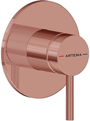 VitrA Artema Minimax Round Ankastre Mekanik Duş Bataryası Minibox Soft Bakır A4371029