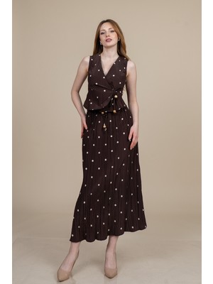 MissVina Bürümcük Midi Boy Yelek Etek Takım 1288