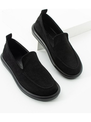 Kadın Loafer Günlük Klasik Ayakkabı Casual Makosen Fonle Siyah