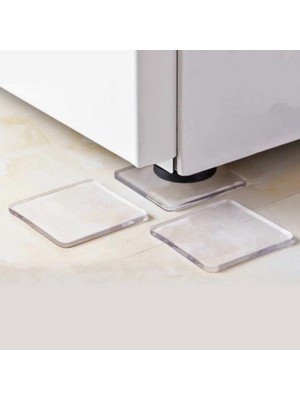 Bucuks® 4 Adet Silikon Şeffaf Koltuk Mobilya Masa Beyaz Eşya Yazıcı Koruyucu Kaydırmaz  Dayanıklı Pe