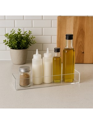 Acria Çok Amaçlı Düzenleyici  Şeffaf Pleksi  Organizer Banyo Mutfak Masaüstü Organizeri
