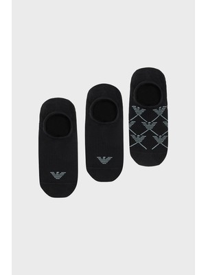 Emporio Armani Pamuklu Logolu 3 Pack Çorap Erkek Çorap EM000548 AF20653 MC061