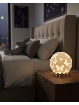Piccomino "butterfly Glow" Küre Pilli Mum Gece Lambası