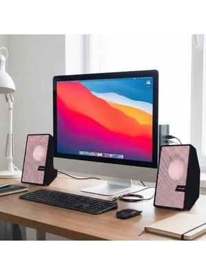 Ecoport Pembe USB 2.0 + 3.5mm USB Hoparlör