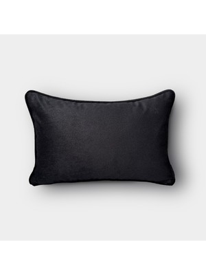 Lidoma Home "taupe" Kadife Düz Kırlent Kılıfı - 30X50 - Siyah