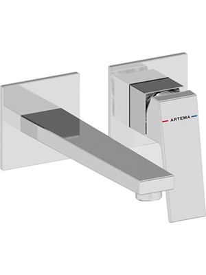 Artema Minimax Square Ankastre Lavabo Bataryası (Uzun) Krom A43593