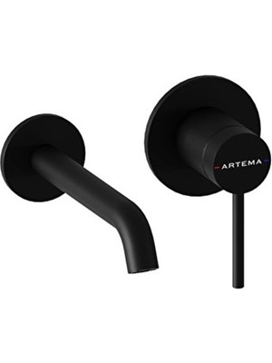 Artema Minimax Round Ankastre Lavabo Bataryası Mat Siyah A4353736