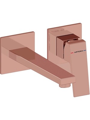 Artema Minimax Square Ankastre Lavabo Bataryası Uzun Soft Bakır A4359329