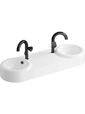 Vitra Liquid Çift Gözlü Lavabo 120X41 cm Beyaz 7313B403-0041