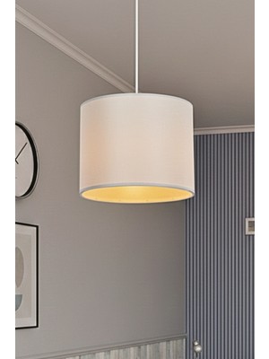 Decory De-Nora Modern Silindir Tekli Sarkıt Avize - Kumaş Başlıklı Şık Tasarım Avize