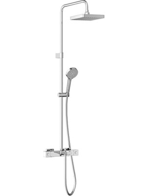Artema Termostatik Banyo Bataryalı Base Square Duş Sistemi 200 B Krom A47304