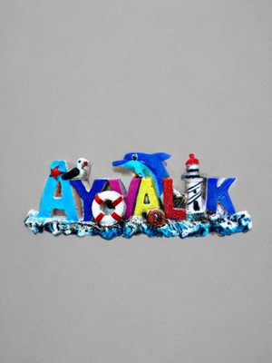 Mundy Ayvalık Temalı Kabartma Polyester Magnet Buzdolabı Süsü 10,5 cm x 4,5 cm (KOD:1073)