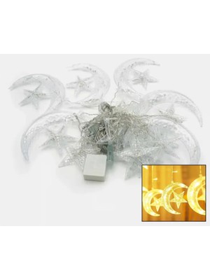 Hilal Yıldız LED Perde Işık Balkon Pencere ve Oda Dekorasyonu