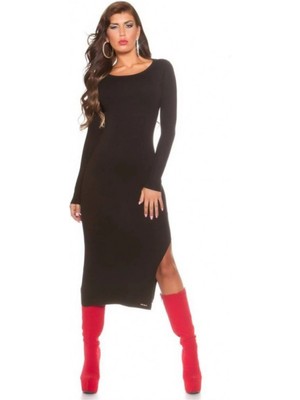 Liyuza B101171 Uzun Kollu Yırbrfaçlı Kalem Elbise