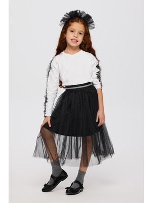 Panço Kız Çocuk Siyah Etek