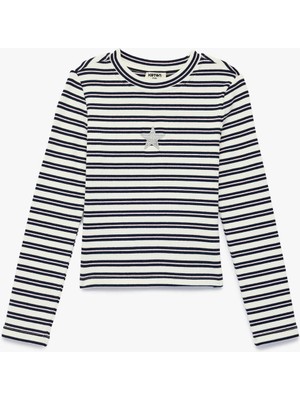 Koton  Nakış Detaylı Pembe Kız Çocuk Sweatshirt 6SKG10277AK