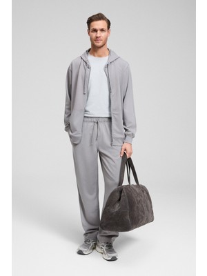 Grimelange Grıffın Erkek Kordonlu Beli Lastikli Metal Kuş Gözü Detaylı Gri Eşofman Altı