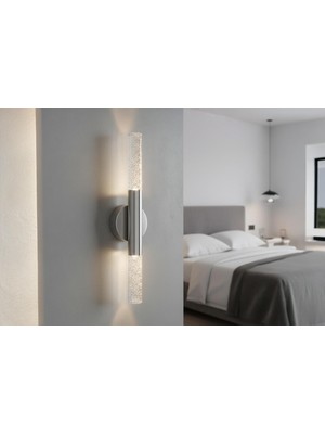 Elizim Home Lighting Su Damlası Ledli Pilli Krom Aplik