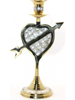 Ecoport Pirinç Sedefli Tekli Şamdan 20 cm