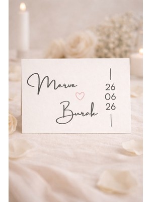 Frisson Söz, Kına, Nişan, Düğün, Kişiye Özel Masa Kartı 20 Adet