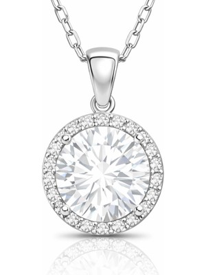 Inure Jewelry Gümüş Yuvarlak Montür Kadın Kolye