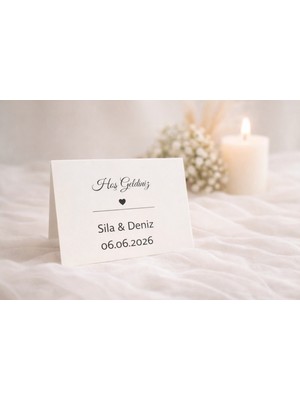 Frisson Söz, Kına, Nişan, Düğün, Kişiye Özel  Masa Kartı 20 Adet