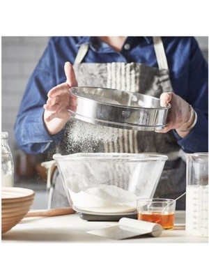 Feyza Design Paslanmaz Çelik Un Eleği, 23 Cm, Pratik ve Dayanıklı Ekmek ve Kek Hazırlığı