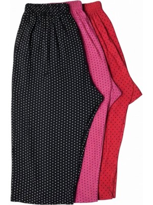 Urumbay 3'lü Büyük Beden Ağlı Kadın Penye Diz Altı Puanlı Kapri