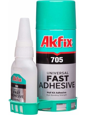 Akfix Hızlı Yapıştırıcı 200 ml + 50 gr Set Yüksek Viskoziteli Malzeme ile Hızlı Yapışma Özelliği