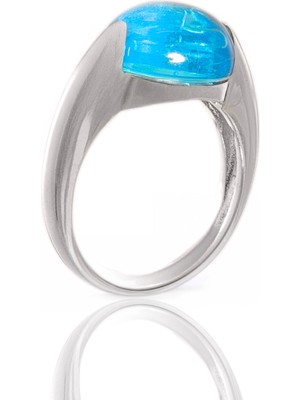 Yıldırım 925 Ayar Gümüş Doğal Taşlı Modern Tasarım Kadın Yüzük