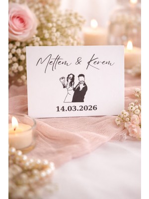 Frisson Söz, Kına, Nişan, Düğün, Kişiye Özel  Masa Kartı 20 Adet