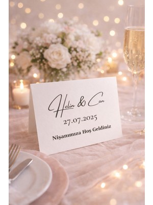 Frisson Söz, Kına, Nişan, Düğün, Kişiye Özel  Masa Kartı 20 Adet