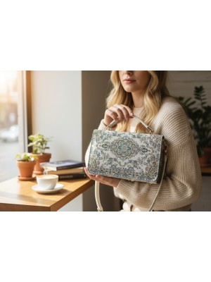 Deri Saplı Dikdörtgen Omuz Çantası