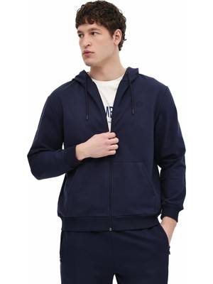 Lumberjack MB SN72 Fz Hod 6fx Lacivert Erkek Fermuarlı Sweatshirt