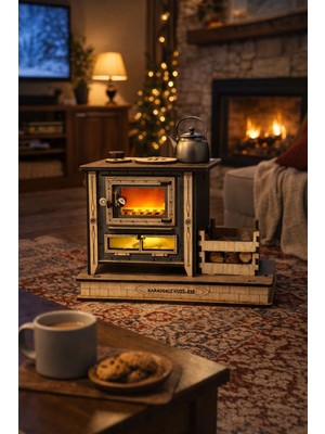 Seymen Bıçakçılık Işıklı Kuzine Sobası Biblo – Dekoratif Hediyelik Nostaljik Model