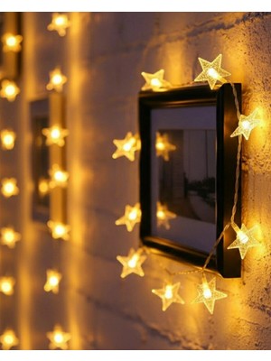 Marsilyan 5 Metre 20 Yıldızlı LED Işık Zinciri Daylight Beyaz Salon ve Oda Dekoru