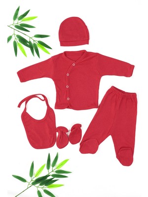 Sitiln Kız Erkek Bebek Kırmızı 5 Li Hastane Çıkışı Seti STL7165