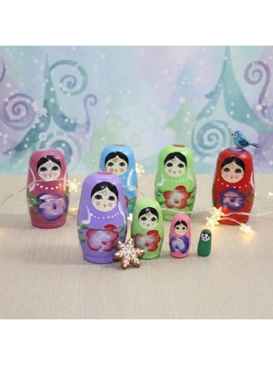 Ecoport 4'lü Ahşap Matruşka