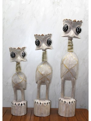 Ecoport Ahşap 3'lü Deve Kuşu Seti 90 cm